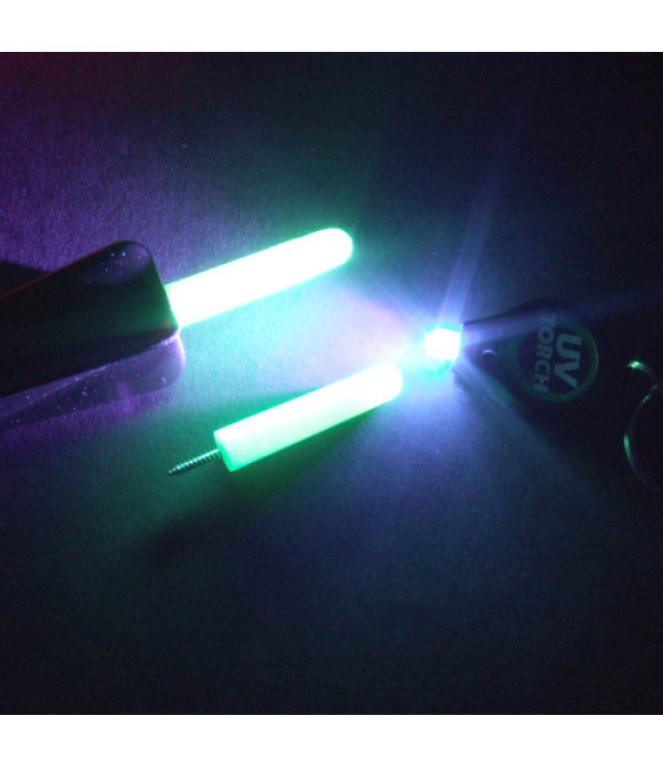 UV TORCH + GLO-WORM SCREW-ON (pair) *LIMITED STOCKS*