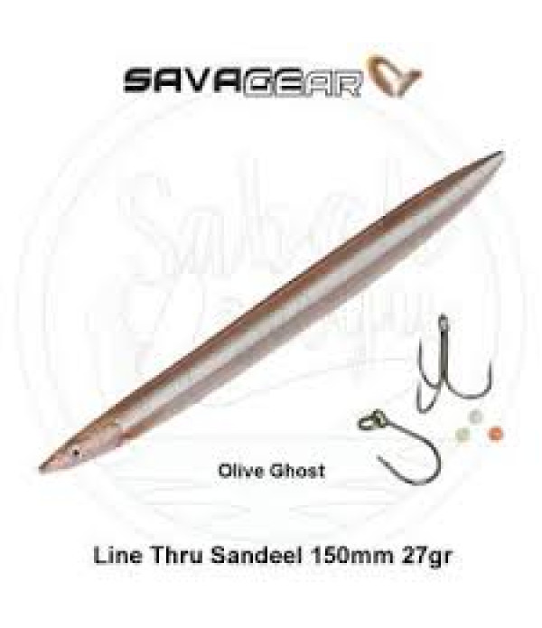B-SG Line Thru Sandeel 150mm 27g 03-Olive Ghost